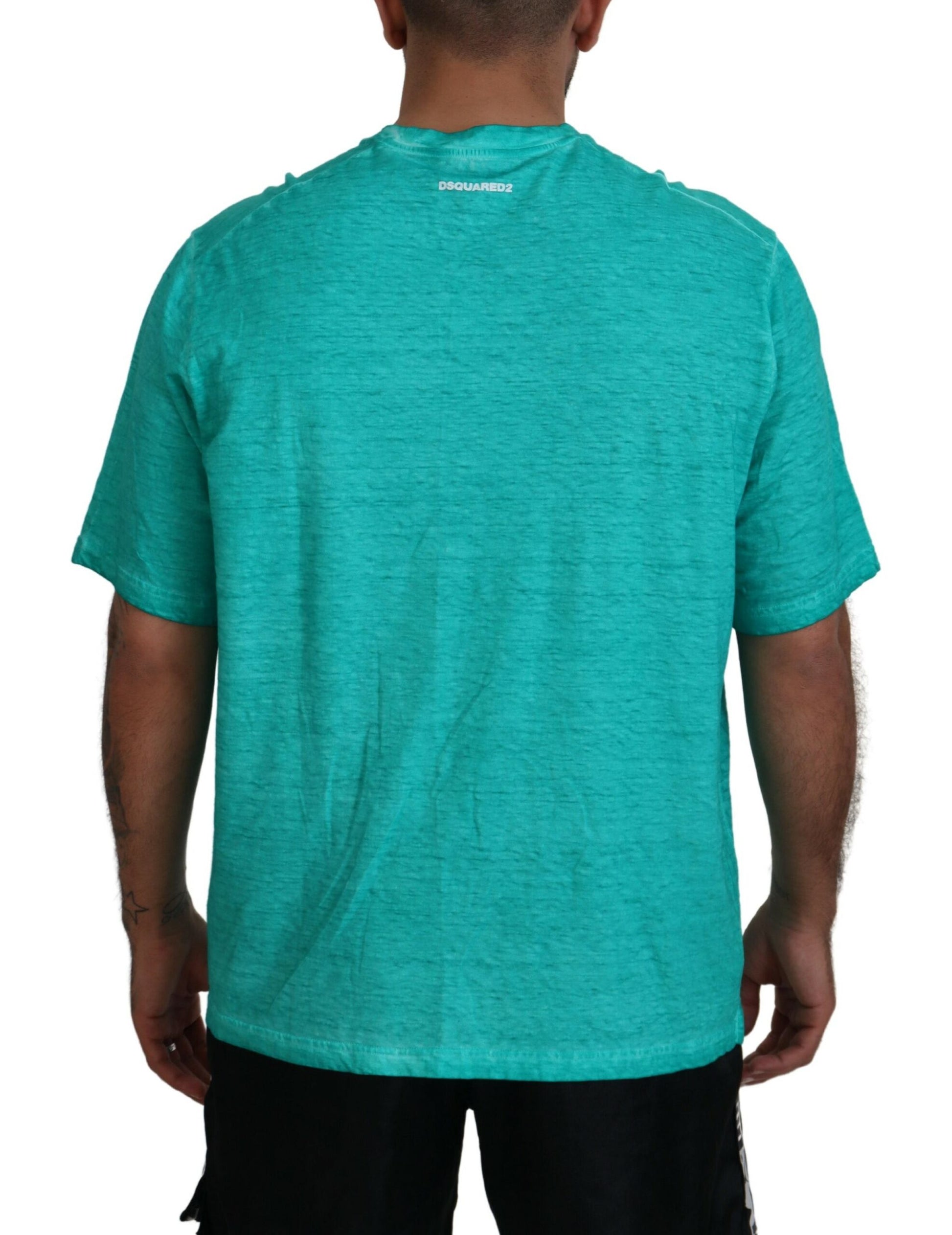 Light Green Cotton Linen Short Sleeves T-shirt - SEHABRANDS