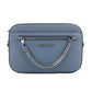 Jet Set East West Large Denim Leather Zip Chain Crossbody Bag - SEHABRANDS