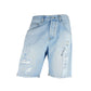 Light Blue Cotton Men Bermuda Shorts - SEHABRANDS