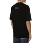 Sleek Black Cotton T-Shirt with Signature Design - SEHABRANDS