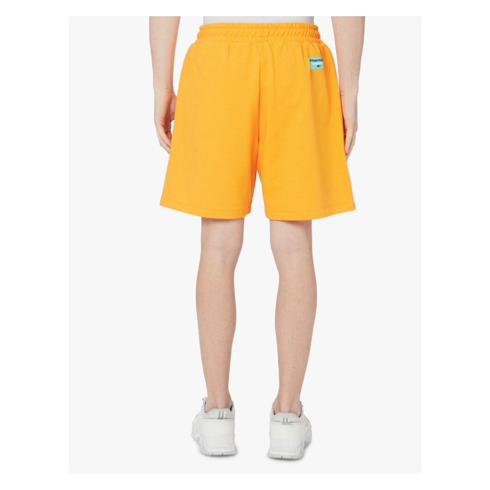 Chic Orange Cotton Trousers with Logo Detail - SEHABRANDS