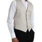 Dolce & Gabbana Off White Cotton Waistcoat Dress Formal Vest