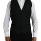 Dolce & Gabbana Black Silk Waistcoat Dress Formal Vest