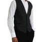 Dolce & Gabbana Black Cotton Waistcoat Dress Formal Vest