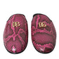 Dolce & Gabbana Fuchsia Python Logo Mule Flat Sandals Shoes