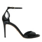 Dolce & Gabbana Black KEIRA Leather Heels Sandals Shoes