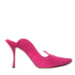 Dolce & Gabbana Fuchsia Suede Leather Mules Sandals Shoes