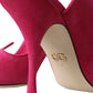 Dolce & Gabbana Fuchsia Suede Leather Mules Sandals Shoes