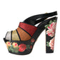 Dolce & Gabbana Multicolor Floral Crystal Platform Sandals Shoes