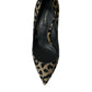 Dolce & Gabbana Black Gold Leopard Lurex Heels Pumps Shoes