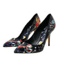 Dolce & Gabbana Blue Space Robot Leather Heels Pumps Shoes