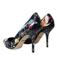 Dolce & Gabbana Blue Space Robot Leather Heels Pumps Shoes