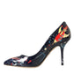 Dolce & Gabbana Blue Space Robot Leather Heels Pumps Shoes