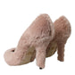 Dolce & Gabbana Light Pink Faux Fur Heels Pumps Shoes