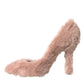 Dolce & Gabbana Light Pink Faux Fur Heels Pumps Shoes