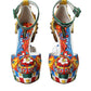 Dolce & Gabbana Multicolor Carretto Embellished Sandals Shoes