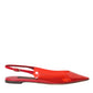 Dolce & Gabbana Red PVC Slingback Clear Flats Sandals Shoes