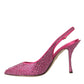 Dolce & Gabbana Pink Slingbacks Crystal Pumps Shoes