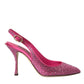 Dolce & Gabbana Pink Slingbacks Crystal Pumps Shoes