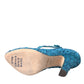 Dolce & Gabbana Blue Sequin Mary Jane Pumps High Heels Shoes