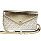 Jet Set Travel Pale Gold Small Flap Clutch Crossbody Bag - SEHABRANDS