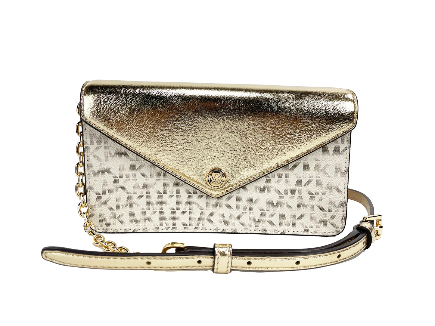 Jet Set Travel Pale Gold Small Flap Clutch Crossbody Bag - SEHABRANDS