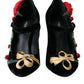 Dolce & Gabbana Black Roses Crystal Brooch Mary Jane Shoes