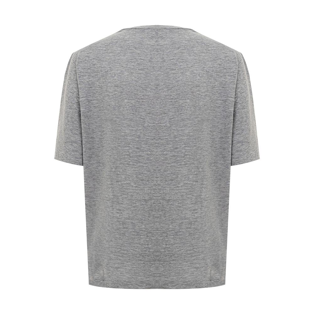 Chic Gray Cotton Tee for the Modern Woman - SEHABRANDS