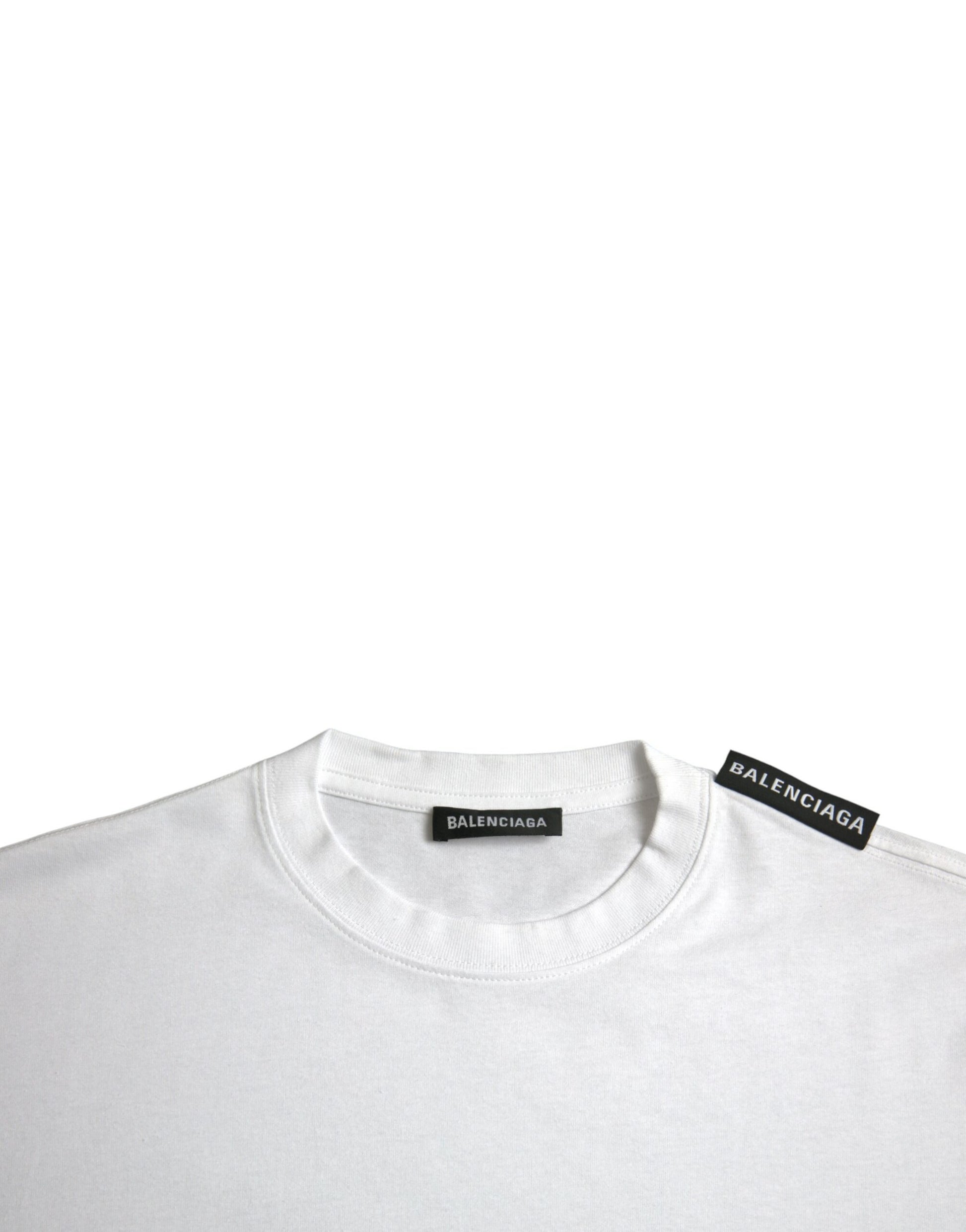 Off White Cotton Jersey Round Neck T-shirt - SEHABRANDS