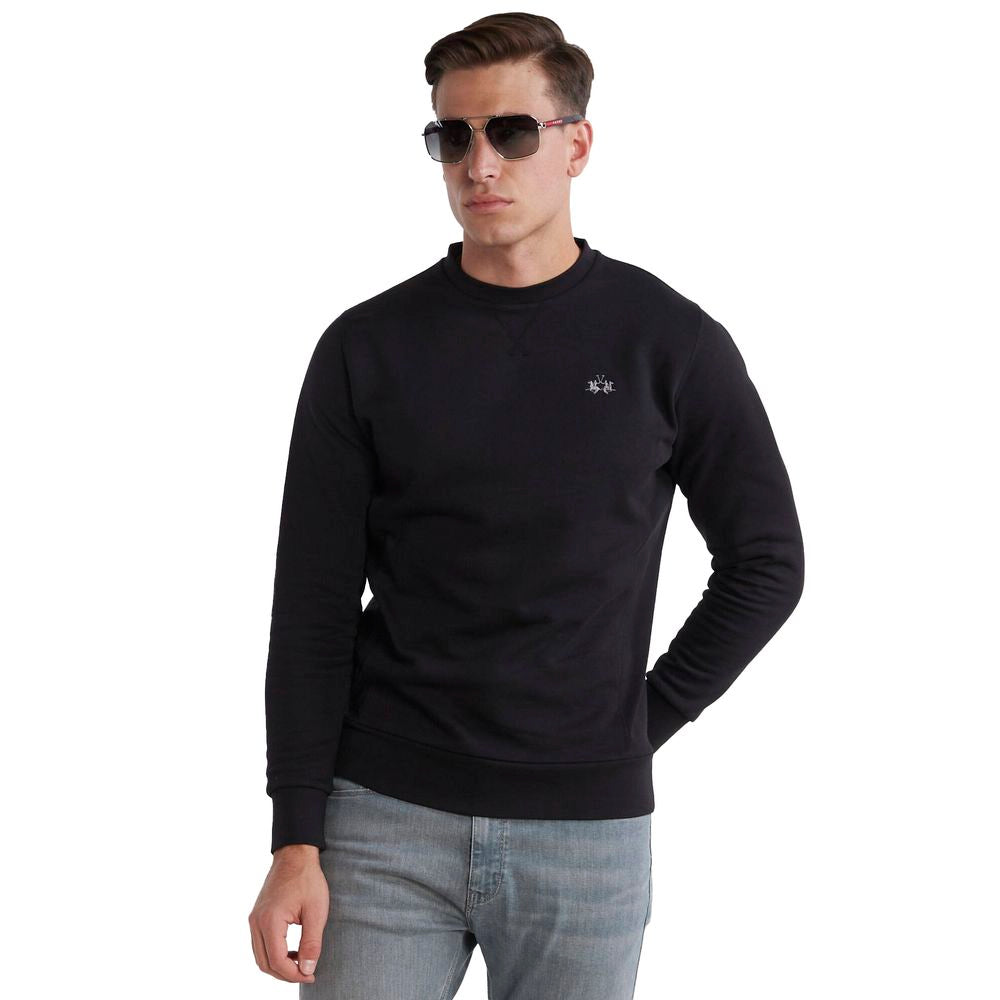 Black Cotton Sweater - SEHABRANDS