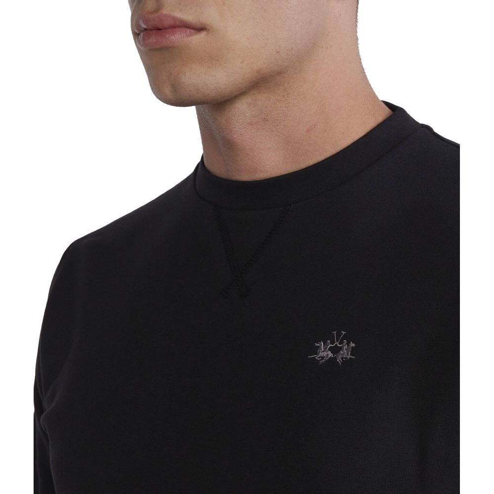 Black Cotton Sweater - SEHABRANDS