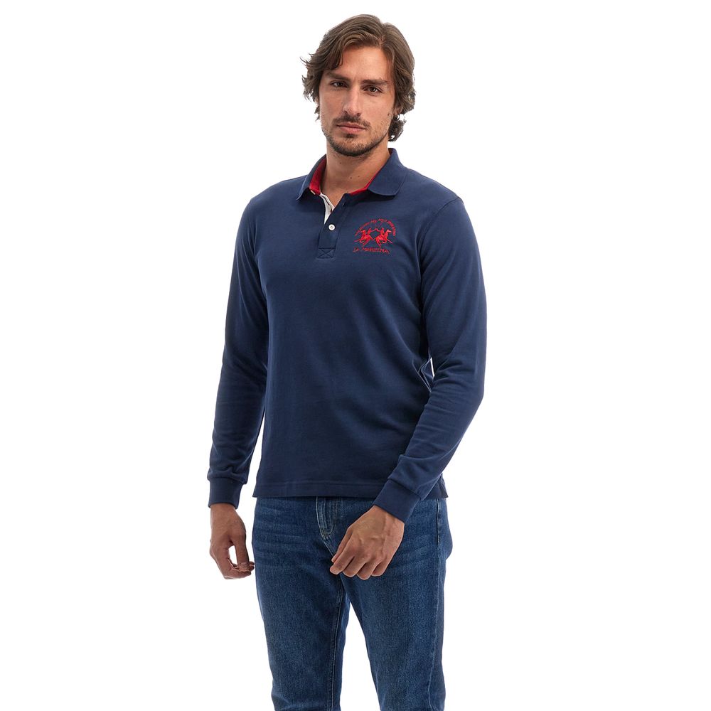 Blue Cotton Polo Shirt - SEHABRANDS