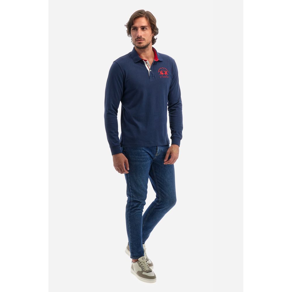 Blue Cotton Polo Shirt - SEHABRANDS