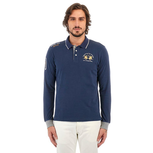 Blue Cotton Polo Shirt - SEHABRANDS