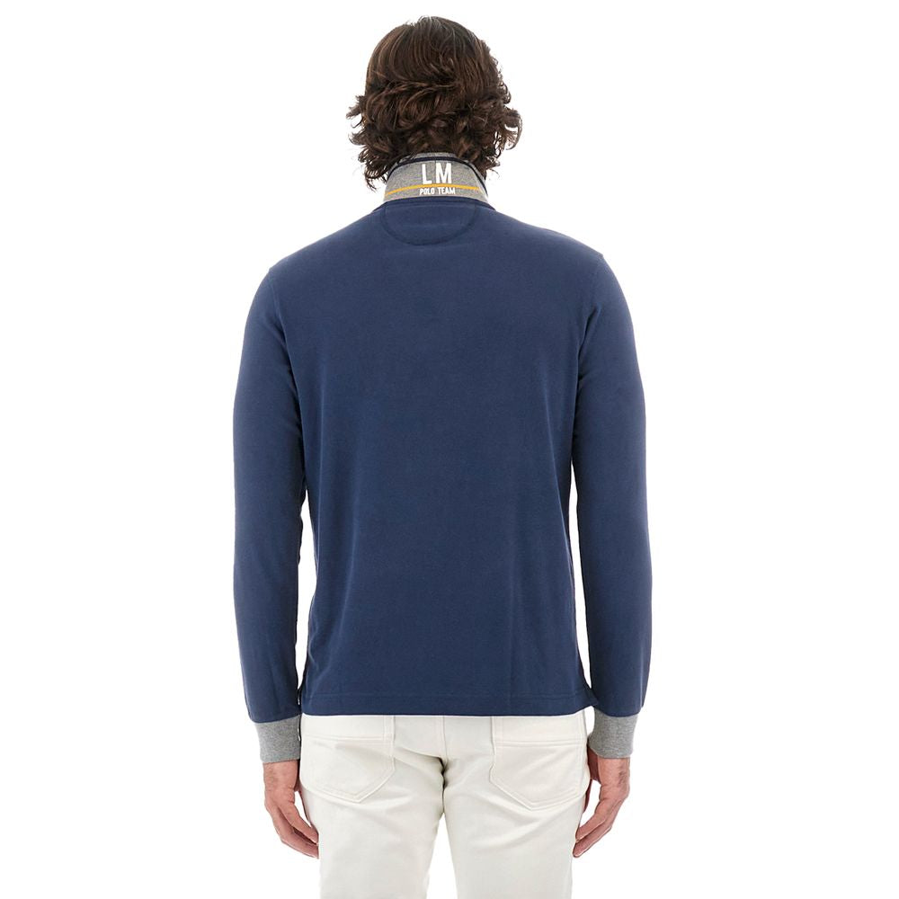 Blue Cotton Polo Shirt - SEHABRANDS