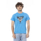 Light Blue Cotton Men T-Shirt - SEHABRANDS