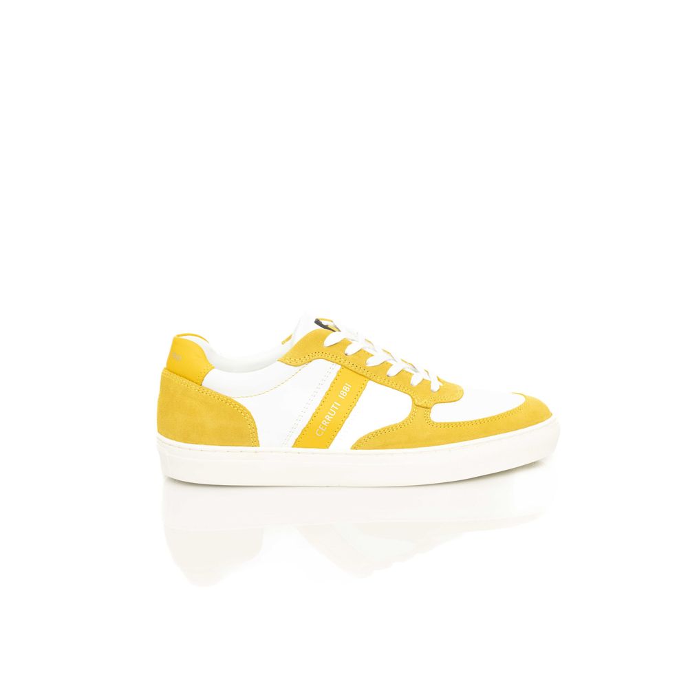 Yellow Leather Mens Sneaker - SEHABRANDS