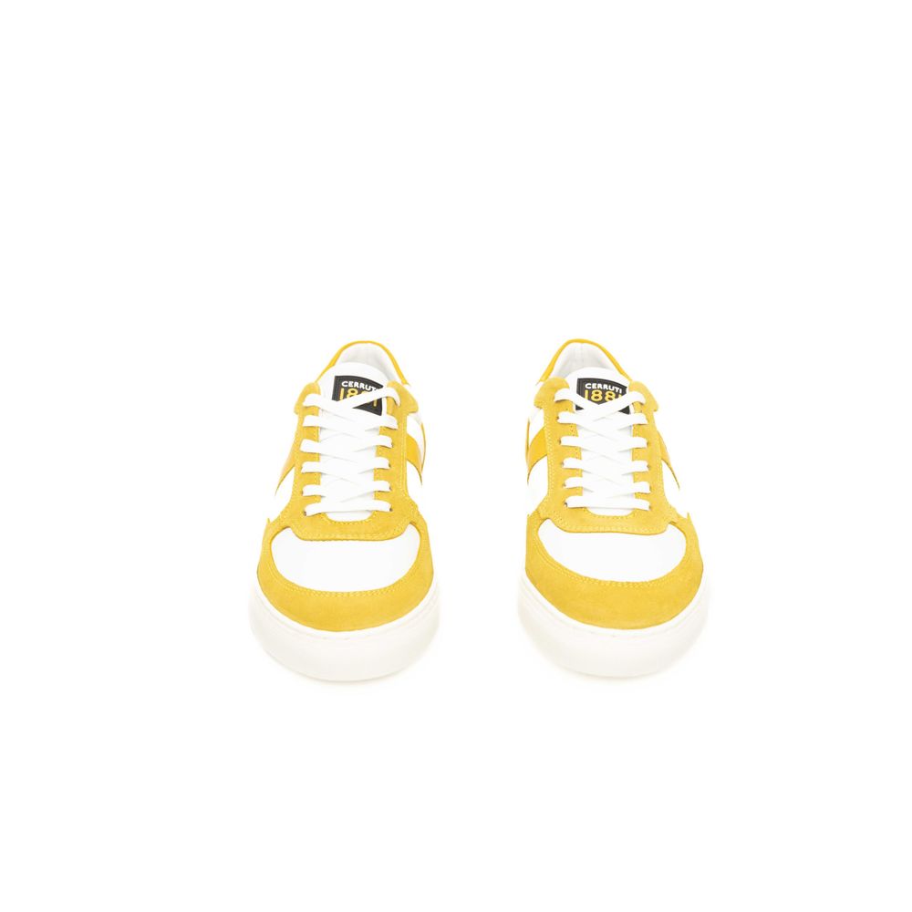 Yellow Leather Mens Sneaker - SEHABRANDS