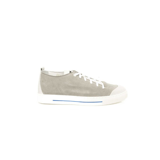 Gray Leather Men Sneaker - SEHABRANDS