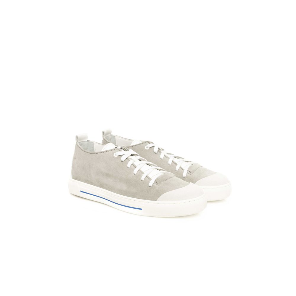 Gray Leather Men Sneaker - SEHABRANDS