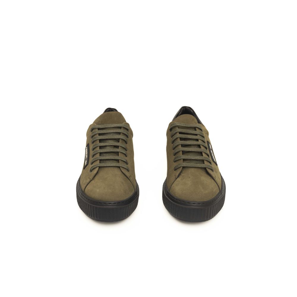 Green Leather Men Sneaker - SEHABRANDS