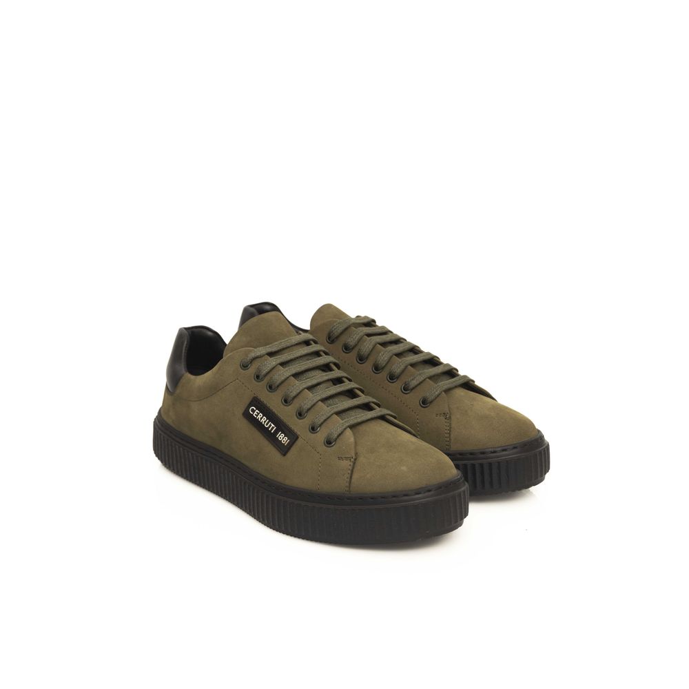 Green Leather Men Sneaker - SEHABRANDS