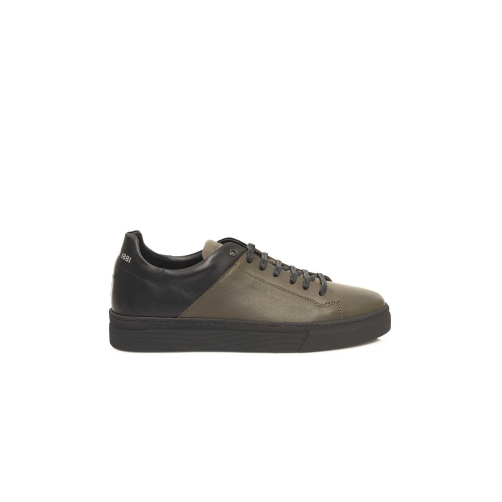 Green Leather Men's Sneaker - SEHABRANDS