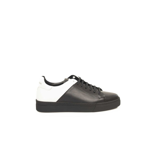 Black Leather Men Sneaker - SEHABRANDS