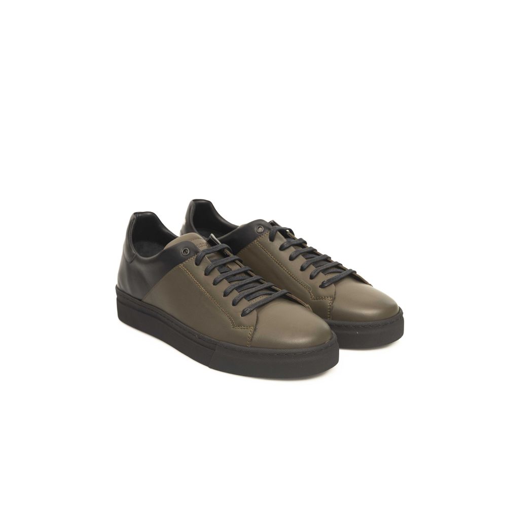 Green Leather Men's Sneaker - SEHABRANDS