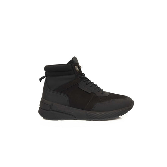 Black Leather Men Sneaker - SEHABRANDS