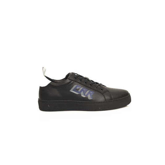 Black Leather Men Sneaker - SEHABRANDS