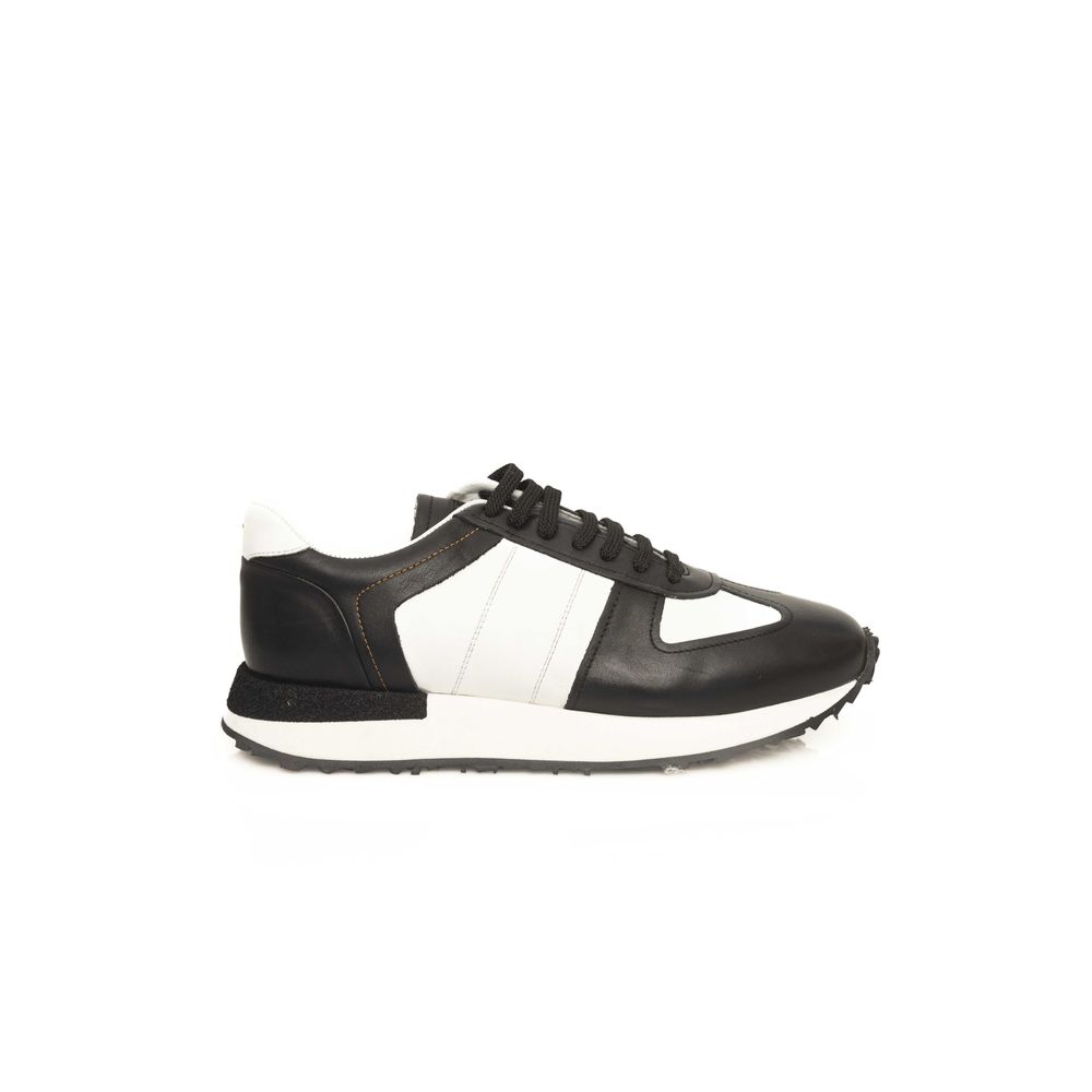 Black Leather Men Sneaker - SEHABRANDS