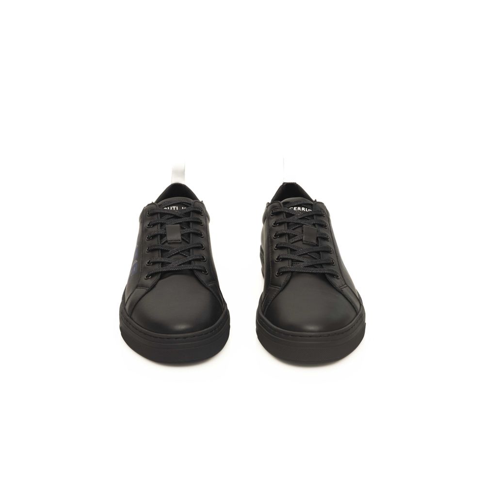 Black Leather Men Sneaker - SEHABRANDS