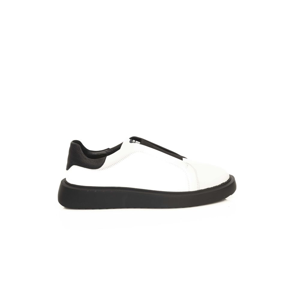 White Leather Men Sneaker - SEHABRANDS